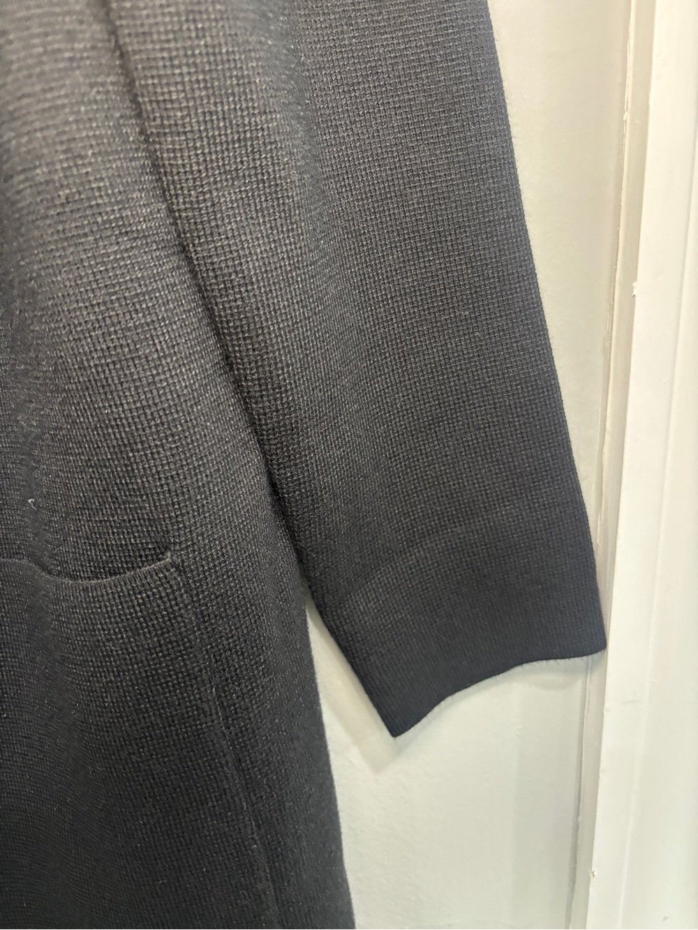 Women's black Open Front Cardigan Long Coatigan Sweater M - Picture 7 of 9